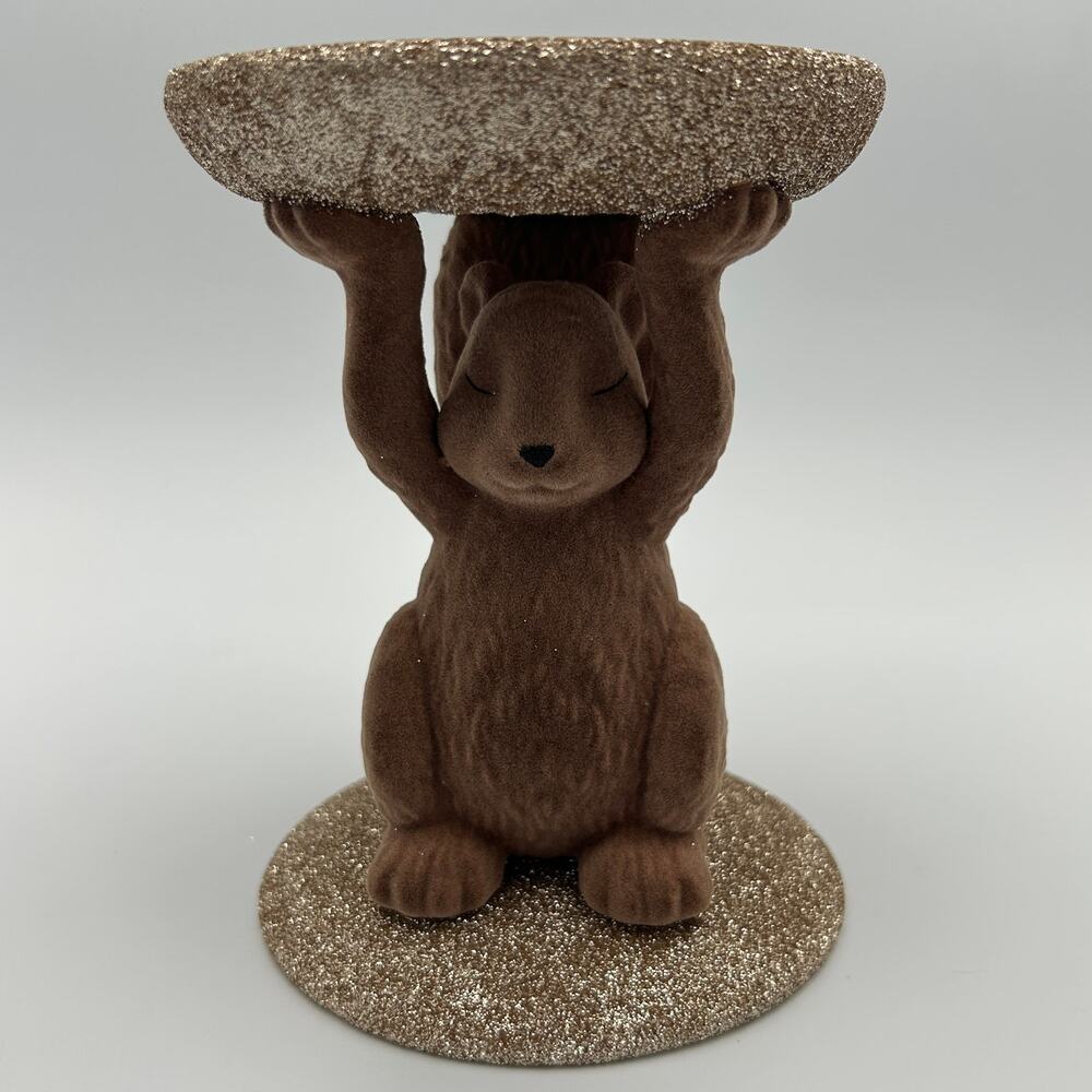 Bath & Body Works Squirrel Holding Acorn 3 Wick Pedestal Candle Holder Stand